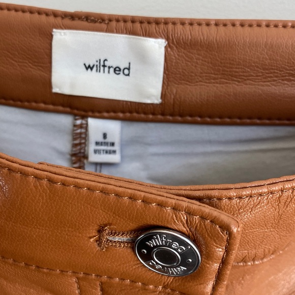 Aritzia Wilfred Tan Vegan Leather Pants, Women’s Size 8 NWOT - Picture 2 of 8